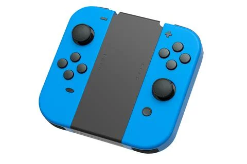 Portable video game controllers attached to touch screen on white background Stock Illustration