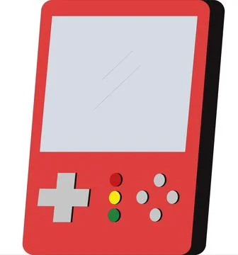 Portable video game. Red device Stock Illustration