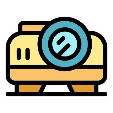 Portable video projector displaying bright light beam for presentations and.. Stock Illustration