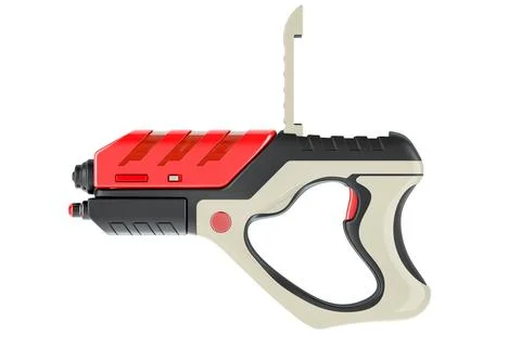 Portable Virtual Game Gun, side view. 3D rendering Stock Illustration