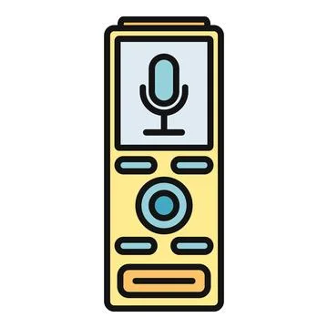 Portable voice recorder device for audio recording Illustrazione stock