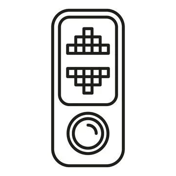 Portable voice recorder device line art icon Illustration