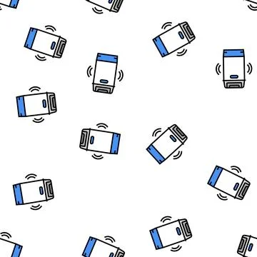 Portable washing machine vector seamless pattern Stock Illustration