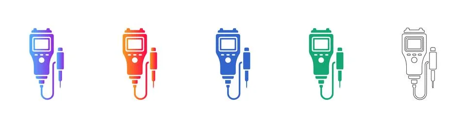 Portable Water Quality Testing Device Icons 스톡 일러스트