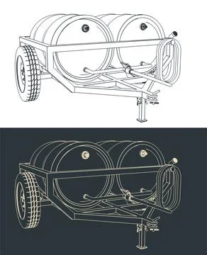Portable water trailer Illustrazione stock