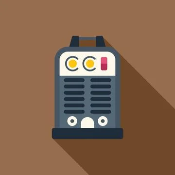 Portable welding machine casting a shadow on brown background Illustrazione stock