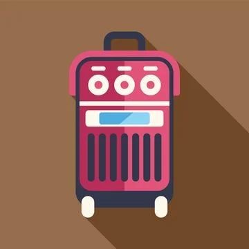 Portable welding machine with handle and wheels for metalwork Stock Illustration