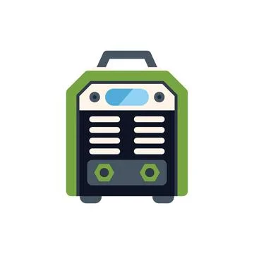 Portable welding machine showing control panel with buttons and display scree Stock Illustration