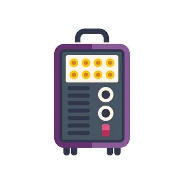 Portable welding machine showing control panel with buttons and digital displ Stock Illustration