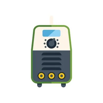 Portable welding machine standing on wheels for metalworks Stock Illustration