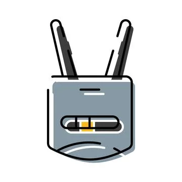 Portable wireless router transmitting internet signal concept Stock Illustration