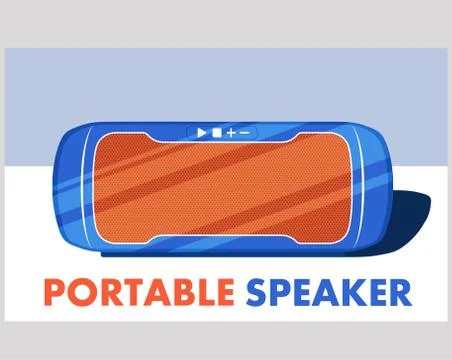 Portable wireless speaker in flat style Stock Illustration