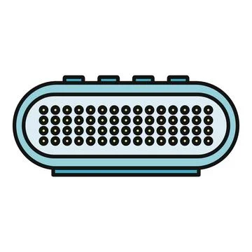 Portable wireless speaker playing music flat icon Stock Illustration