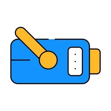 Portable x-ray machine icon color illustration Illustrazione stock