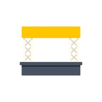 Portable yellow and dark grey stage for events Stock Illustration
