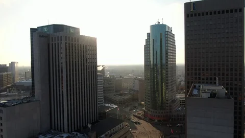 Portage and Main Intersection During Sunset Stock Footage 128203537