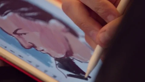 Portait on tablet PC Stock Footage 77049927