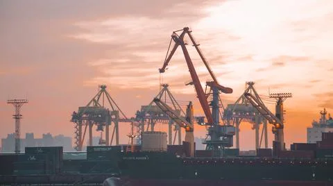 Portal crane Stock Photos