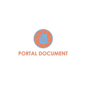 Portal document logo design with 2 color Stock Illustration