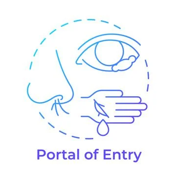 Portal of entry blue gradient concept icon Stock Illustration