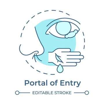 Portal of entry soft blue concept icon Ilustração Stock