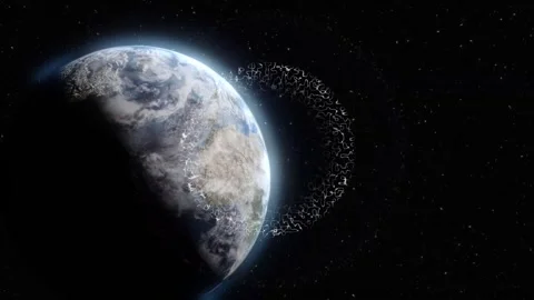 Portal Opens While Filming Earth from Space Stock Footage 325328986