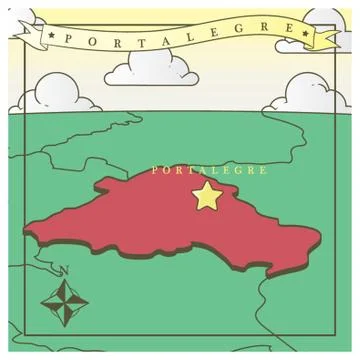 Portalegre Map Stock Illustration