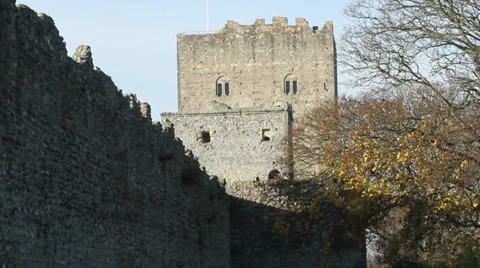Portchester Castle medieval castle Video stock 33445960