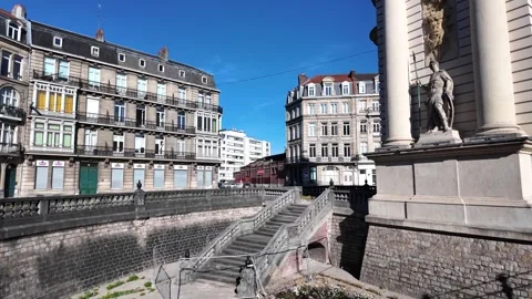 Porte de Paris historic gate in Lille France 스톡 동영상 344446080