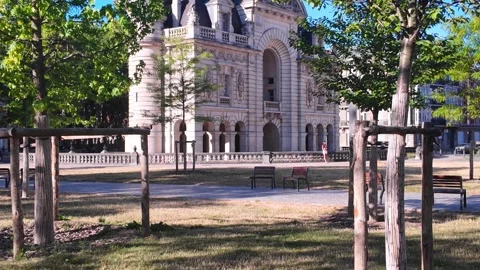 Porte de Paris historic gate in Lille France 스톡 동영상 344446177