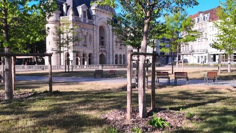 Porte de Paris historic gate in Lille France 스톡 동영상 344446190