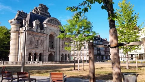 Porte de Paris historic gate in Lille France 스톡 동영상 344446245