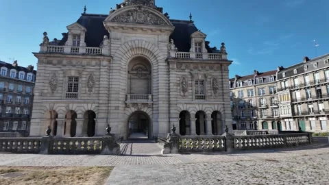 Porte de Paris historic gate in Lille France 스톡 동영상 344446380