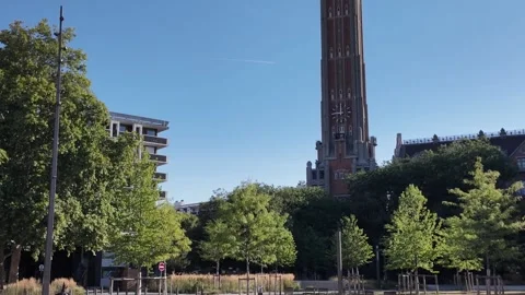 Porte de Paris historic gate in Lille France 스톡 동영상 344446436