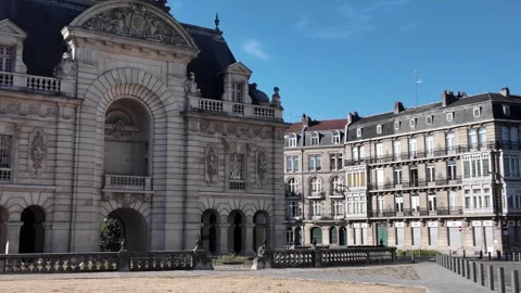 Porte de Paris historic gate in Lille France 스톡 동영상 344446471
