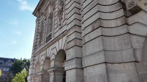 Porte de Paris historic gate in Lille France 스톡 동영상 344446507
