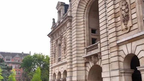 Porte de Paris historic gate in Lille France 스톡 동영상 344446532
