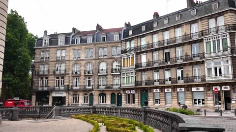 Porte de Paris historic gate in Lille France 스톡 동영상 344446556