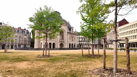 Porte de Paris historic gate in Lille France 스톡 동영상 344446648