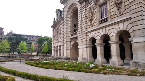 Porte de Paris historic gate in Lille France 스톡 동영상 344446718