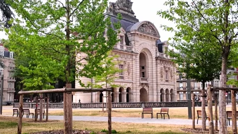 Porte de Paris historic gate in Lille France 스톡 동영상 344446739