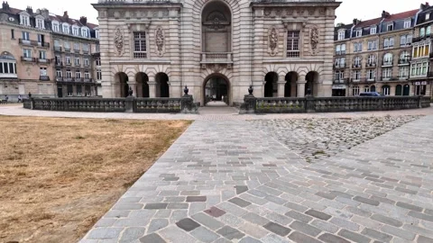Porte de Paris historic gate in Lille France 스톡 동영상 344446742