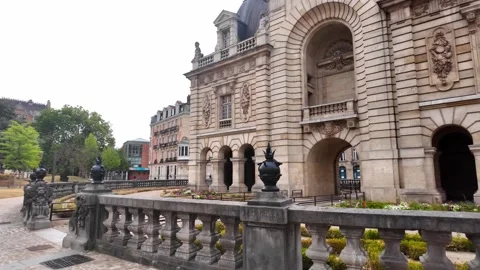 Porte de Paris historic gate in Lille France 스톡 동영상 344446780
