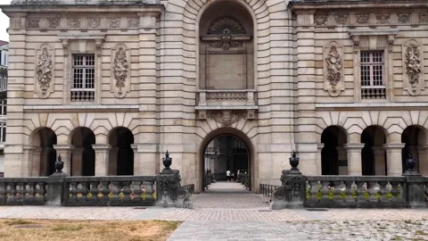 Porte de Paris historic gate in Lille France 스톡 동영상 344446813