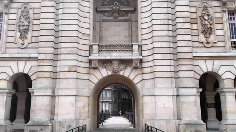 Porte de Paris historic gate in Lille France Vidéo 344446819
