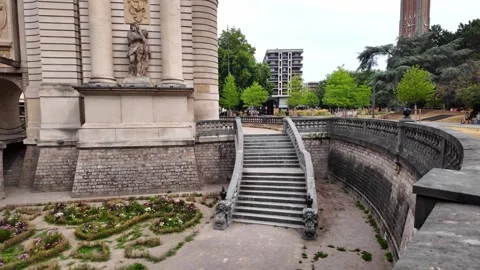 Porte de Paris historic gate in Lille France 스톡 동영상 344446901
