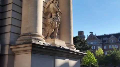 Porte de Paris historic gate in Lille France Vidéo 344446996