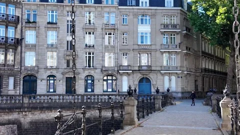 Porte de Paris historic gate in Lille France 스톡 동영상 344447015