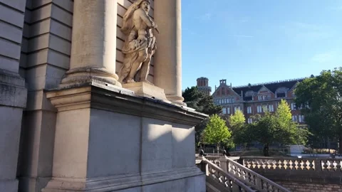 Porte de Paris historic gate in Lille France 스톡 동영상 344447022
