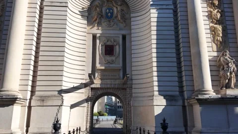 Porte de Paris historic gate in Lille France 스톡 동영상 344447023